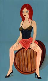 Painting for Riot Girl Rose label 