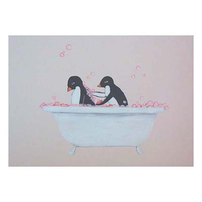 series of images of this Penguins in Pink Tutus mural