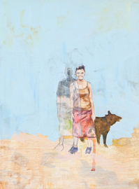 "Lucy" Acrylic on Luan Painting by E Tomasetti