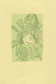 Lucy Fur,  7.5" x 11", linocut, 2010 E Tomasetti